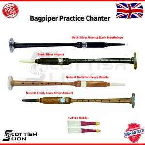 Toller Highland Dudelsack Übungskantier mit Silber/Elfenbein Montierungen Palisander - Bild 1 von 1