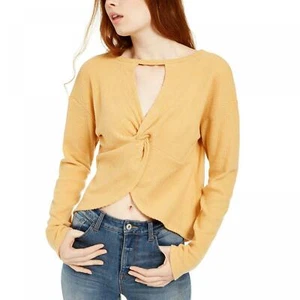 nWT Almost Famous Crave Fame Women's Junior Fit Cozy Twist-Back Ribbed Top Large - Picture 1 of 6