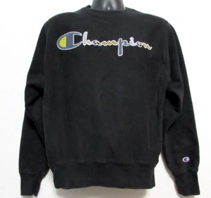 Sudadera De Colección Champion Mujer Pequeña Negra Tejido Inverso Cosido Logotipo Deletreado - Imagen 1 de 12