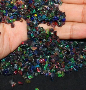Natural Ethiopian Polished Black Opal Rough, Multi Fire black opal raw 100 Ct - Picture 1 of 11