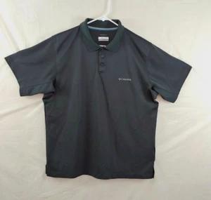 Columbia Mens Polo Shirt Large Short Sleeve Dark Gray Sun Protection Golf - Picture 1 of 4
