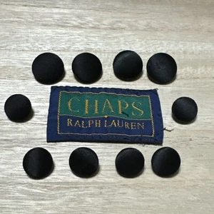 10 Button CHAPS Ralph Lauren Tuxedo Replacement Set Black 2 Piece Metal Fabric - Picture 1 of 7