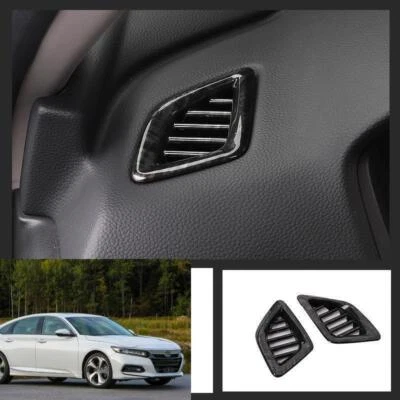 For Honda Accord 2018-2022 Black Wood Dash upper AC Air Outlet Vent Frame Trim Foto 1 de 4