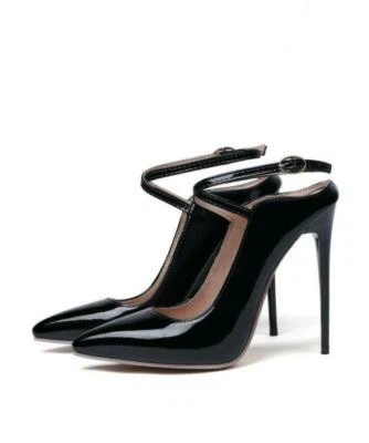 Sapatos femininos festa salto super alto fivela slingback biqueira pontiaguda salto agulha sexy - Imagem 1 de 4