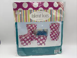 Scatole regalo stile asporto confezione da 6 a pois rosa - Foto 1 di 6