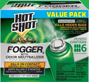 6 CAN FOGGER BOMB Insect Killer Bug Flies Roach Spider Indoor Bed Kill Shot Tick - Picture 1 of 12