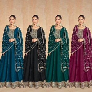 Traje indio pesado de diseñador paquistaní Salwar Kameez boda fiesta listo para usar - Imagen 1 de 31