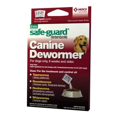 Desparasitador canino Safe-Guard tres bolsas de 4 gramos Foto 1 de 4
