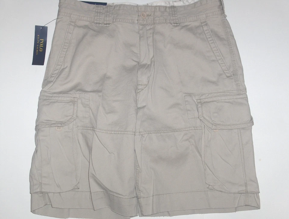 Polo Ralph Lauren Men's Cotton Chino Cargo Shorts Classic Stone Size 30