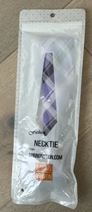 Spring Notion Boy's Pre-tied Woven Zipper Necktie - Purple Plaid - NEW!! - Picture 1 of 4