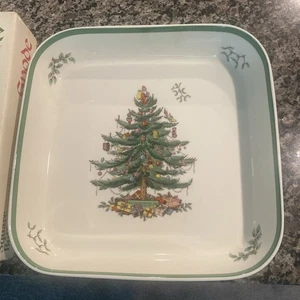 Spode Christmas Tree 10.5" Square Buffet Dish, Oven-to-Table, England, FREESHIP - Picture 1 of 9
