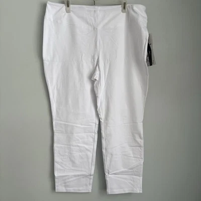 NOVA Calça Feminina com Controle Petite Slim Leg Tornozelo Malha Elástica Tamanho XLP Branca - Imagem 1 de 4