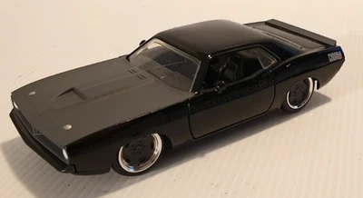 PLYMOUTH BARRACUDA 1973 Bigtime Muscle 1:32 Scale Black Mopar Diecast Model Car. - Image 1 of 4