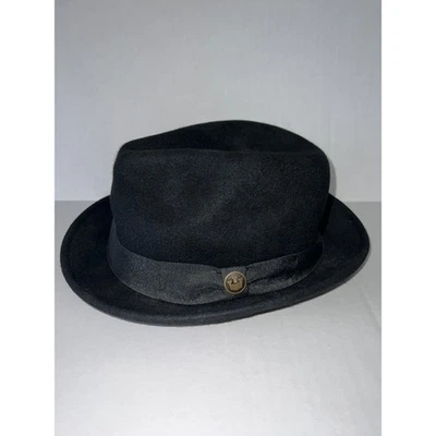 Sombrero Goorin Bros Negro Lana Fedora Clásico Audaz Sombrereros Desde 1895 Talla Grande Foto 1 de 4