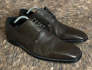 Hugo Boss Brown Leather Derby Lace Up Dress Shoes Loafers 10350 Men’s Sz US 10.5 - Picture 1 of 20