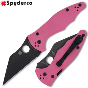 Spyderco Yojimbo 2 Sprint Run S30V Black DLC Blade Pink G10 Handles C85GPNBKP2 - Picture 1 of 3