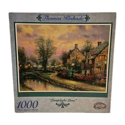 Vintage Thomas Kinkade Puzzle Lamplight Lane 1000 Pieces 1996 Ceaco  Sealed - Image 1 of 4