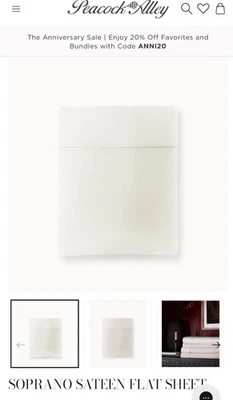 Sábana plana Peacock Alley Soprano Queen, Pla Foto 1 de 3