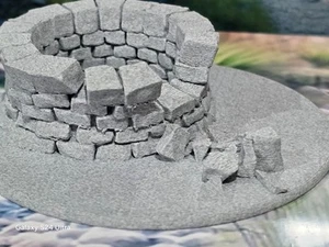Maqueta de piedra ferroviaria calibre O escala 1:43 pozo sobre base 104 mm paisaje terreno - Imagen 1 de 11