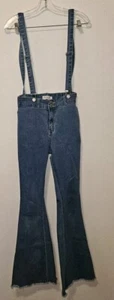 Denim Blvd LA Strapsjeans Damen Größe S High Rise Flair Bein verstellbar 26x30 - Bild 1 von 7