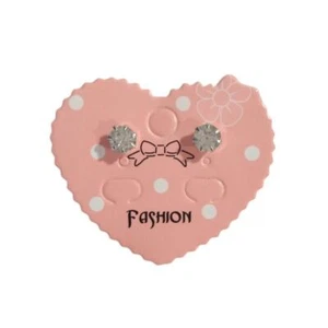 Ohrstecker 5 mm Rundschliff klar Strass versilbert Pfosten - Bild 1 von 2