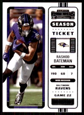 2022 Panini Contenders. Rashod Bateman Football Cards #6 - Image 1 of 2