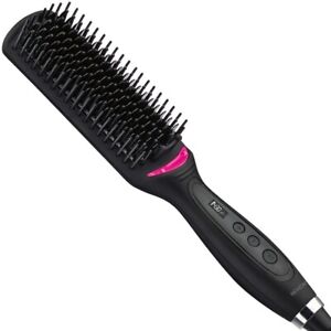 REVLON Hair Straightening Heated Styling Straightening Brush, 4-1/2 inch, Black