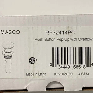 Brizo RP72414PC Pop-Up Drain Assembly with Overflow Hole, Chrome - Picture 1 of 1