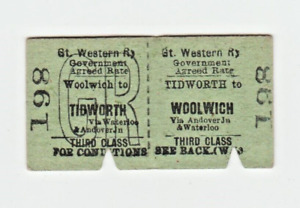 Great Western Railway Ticket Woolwich to Tidworth GWR>