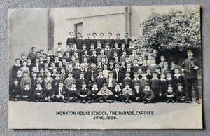 Vintage Postcard Unposted Monkton House School The Parade Cardiff June 1908 - Picture 1 of 2