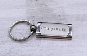 Courvoisier Cognac Keychain Silvertone Chrome Keyring Liquor Advertising Logo - Picture 1 of 5