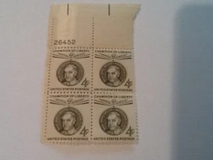 US USA Sc# 1136 MNH FVF PLATE # BLOCK Champion Liberty Ernst Reuter Mayor Berlin - Picture 1 of 1