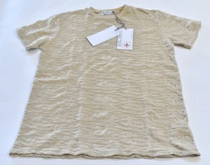 Mida Undici Men's Tee Size Large Beige Made in Italy 100% Cotton - Textured - Picture 1 of 3