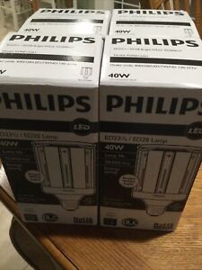 4 Philips ED23½/ED28 Lamp 40W Bright White Light 120-277 VAC E39 Mogul Base
