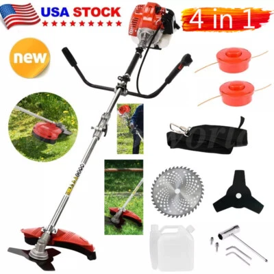 LOVEATGA 52CC 2Stroke Gas Powered Straight Shaft String Grass Trimmer Lawn Mower 1.75kw