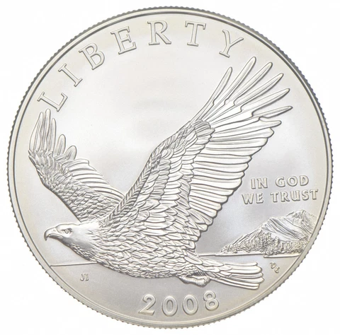 Unc  2008 Bald Eagle - US Commemorative 90% Silver Dollar Cover