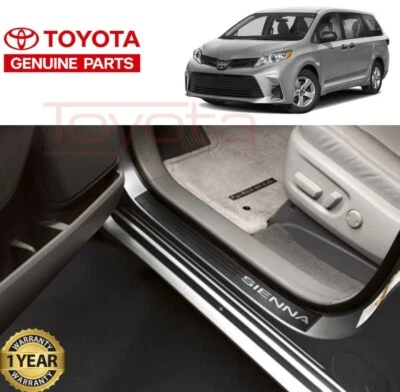 Placa protectora de umbral de puerta delantera genuina OEM Toyota Sienna PT747-08100-DS Foto 1 de 2