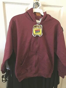 Hoodie Fleece Heavy Duty Youth Large Burgandy Sunshine School Uniform No Marking - Picture 1 of 5