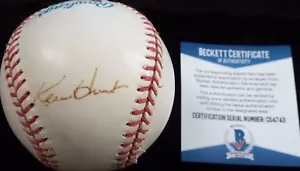 BECKETT KEN HUNT SIGNED AMERICAN LEAGUE BOBBY BROWN BASEBALL C04743 - Picture 1 of 9