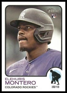 Elehuris Montero #585 Rookie 2022 Topps Heritage Colorado Rockies - Picture 1 of 2