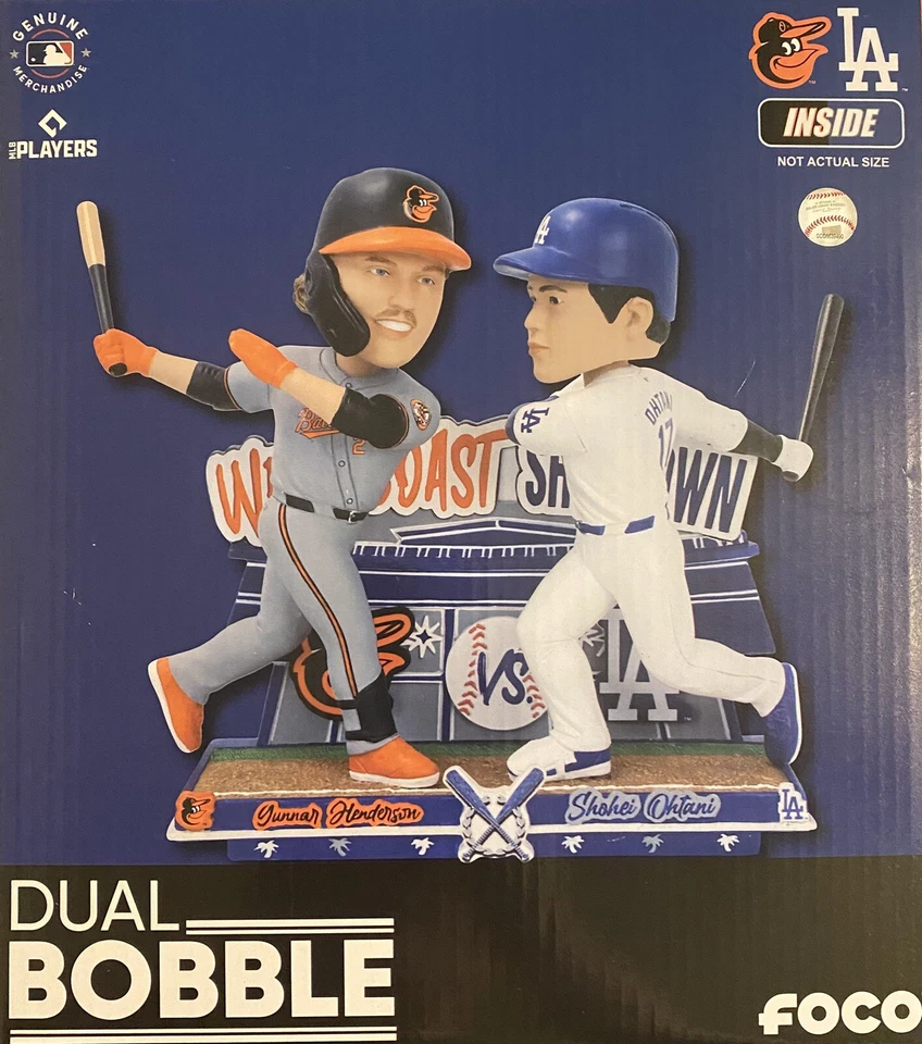 Gunnar Henderson & Shohei Ohtani West Coast Sho Down Dual Bobblehead #/124 - Image 1 of 1