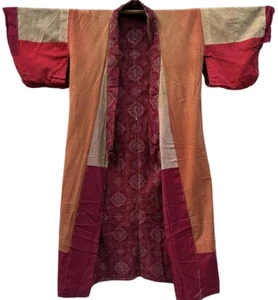 Boro Kimono Noragi Japanese Antiques Period Men Red Good - Picture 1 of 8