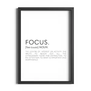 Fokus Definition Druck Home Office Motivierende Wandkunst Inspirierende Zitate - Bild 1 von 1