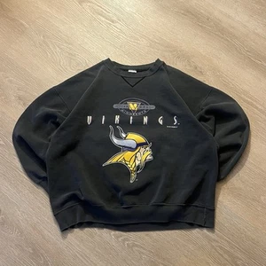 Vintage 1993 Minnesota Vikings Salem Sportswear Sweater Crewneck Team NFL Size L - Picture 1 of 8
