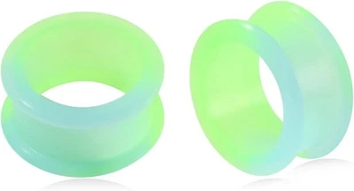 2pcs Colorful Thick Silicone Ear Skin Flesh Tunnels Plugs Ear Gauges Earrings - Image 1 of 4