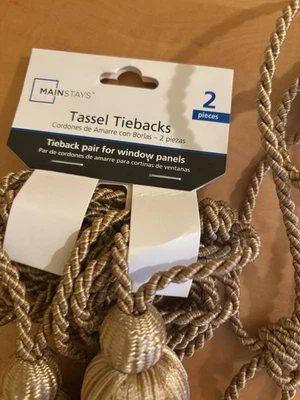 Juego de tres corbatas de borla de cortina o cortinas doradas sin usar Mainstay Foto 1 de 4