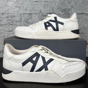 Armani Exchange Zapatos Para Hombre Talla 10 Blanco AX Logo Tenis XUX009 XV255 - Imagen 1 de 9