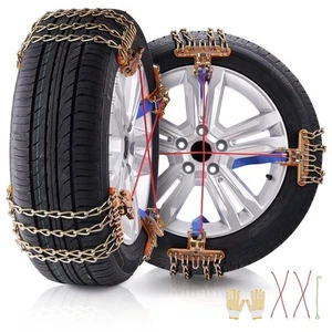 VEVOR 8 PCS Snow Chains Tire Width 9.2-11.2in/235-28mm for Car/Pickup/SUV/Truck - Picture 1 of 2