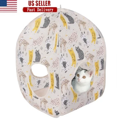 Cubo emergente portátil para casa de juegos para gatos salón de actividades divertido peekaboo muebles para gatos Foto 1 de 4