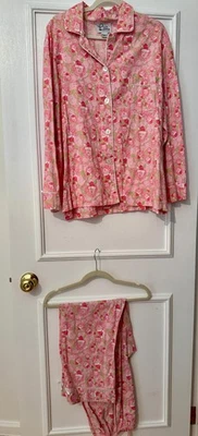 Lilly Pulitzer Christmas Original 90s Santa Claus Pajama set Palm Beach XL - Image 1 of 4